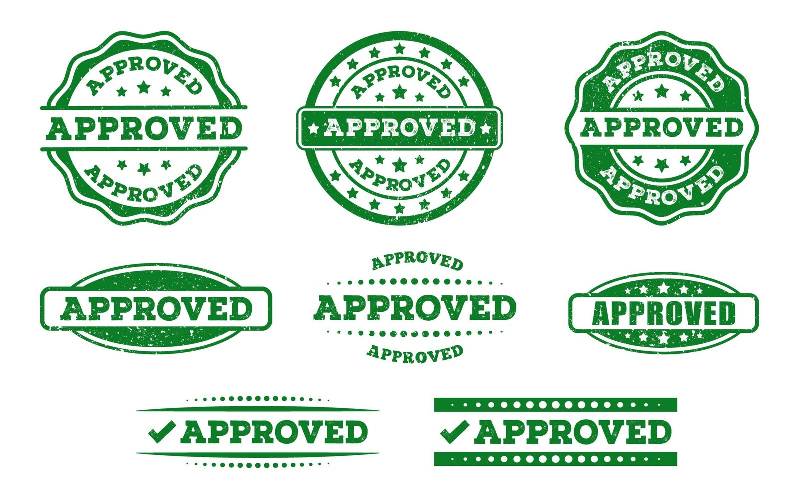 Approved Stamp in Circle Rubber Style Vector illustration