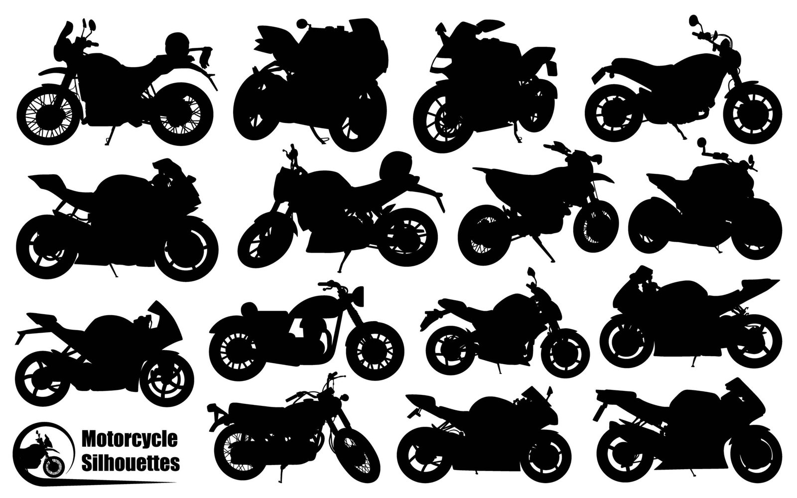 Collection of Modern Motorbike Silhouettes vector
