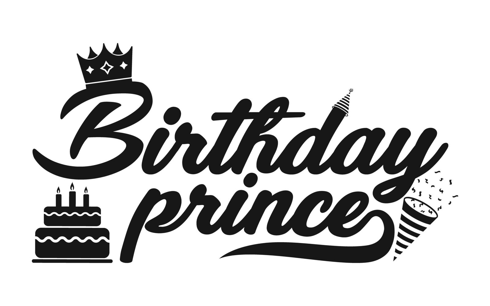 Happy Birthday typography or Calligraphy lettering with balloons