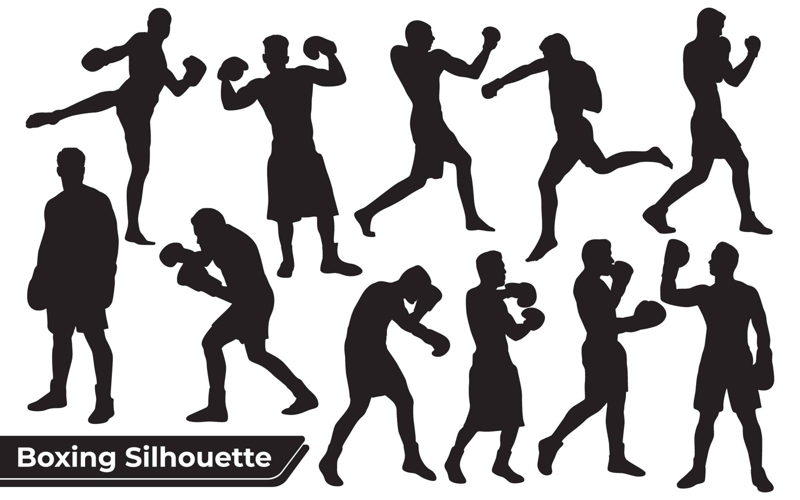 Collection of Boxing and Bodybuilder Silhouette