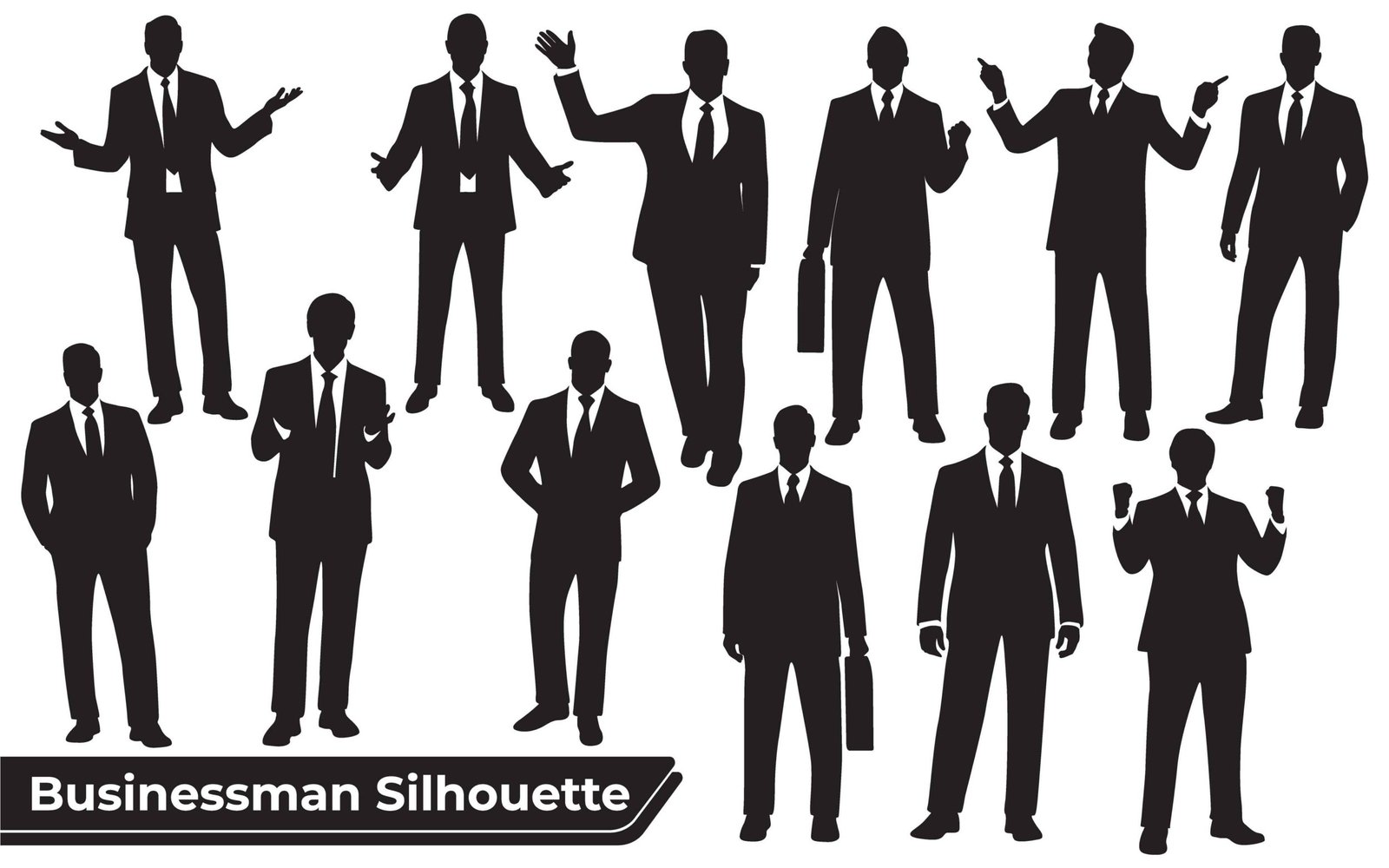 Collection of Businessman Silhouettes in different poses
