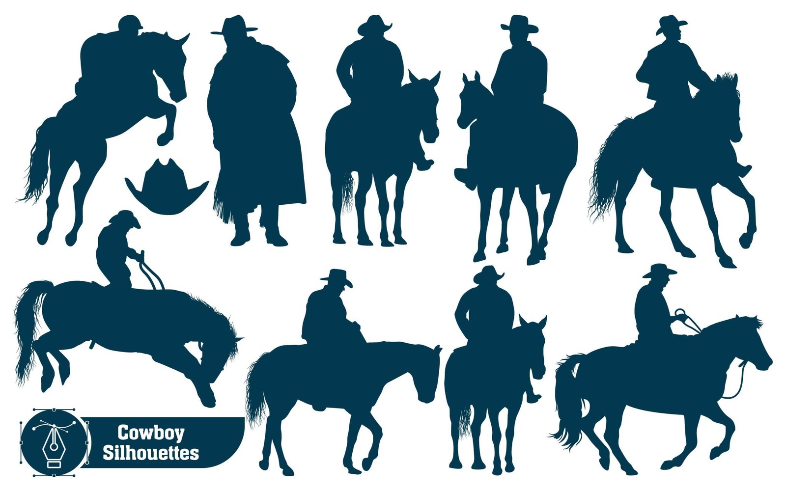 Collection of Cowboy silhouettes