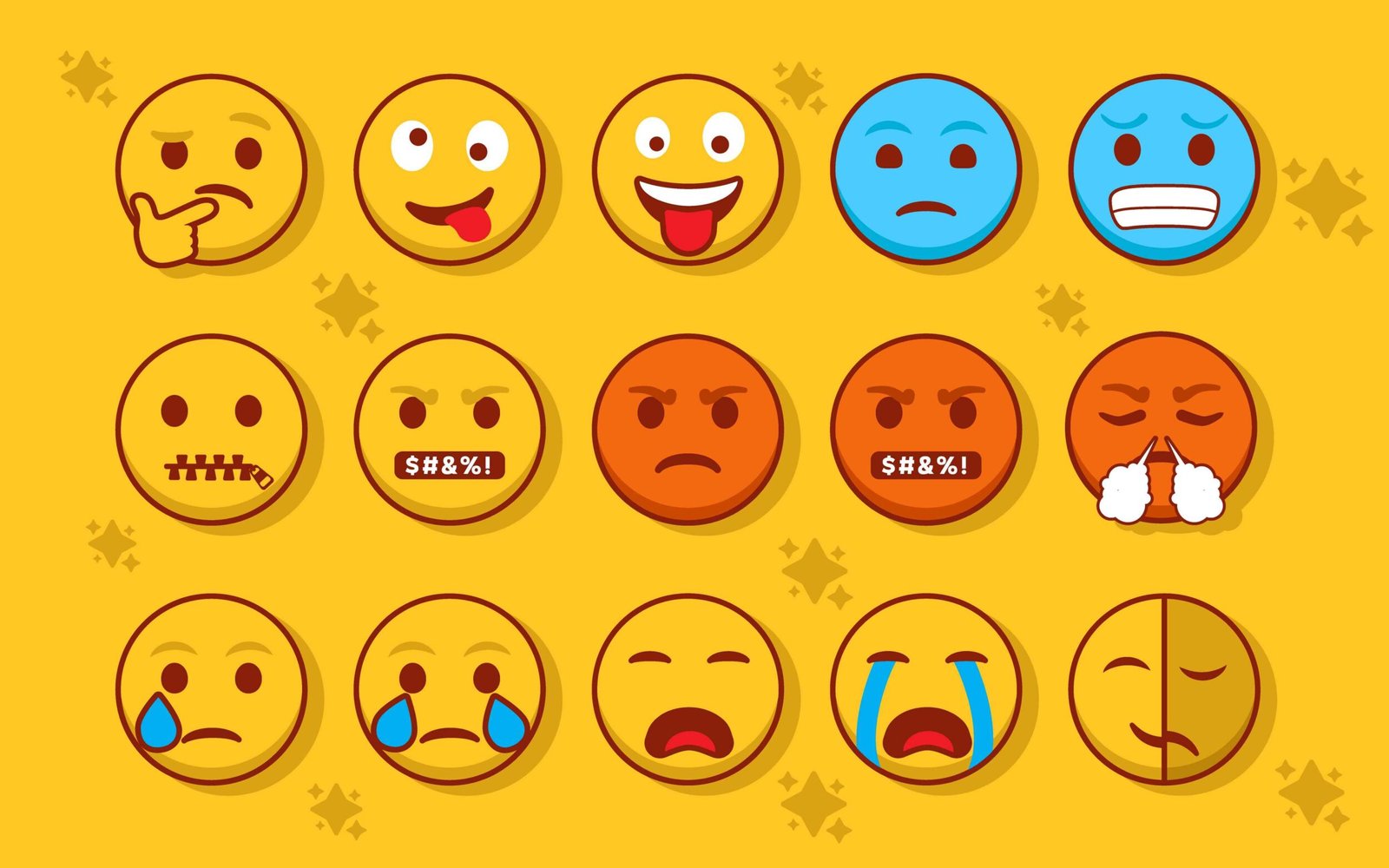 Emoji face, emoticon emojis symbols,digital chat objects emojis set emoticons reaction for social media