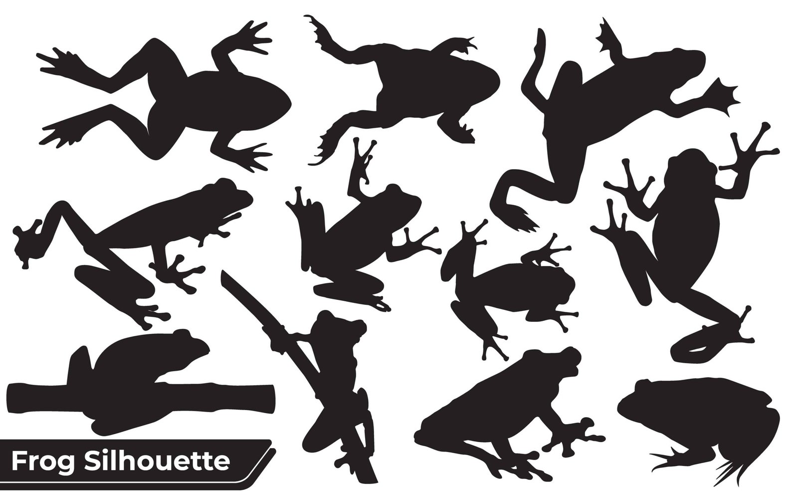 Collection of Frog player silhouettes in different poses