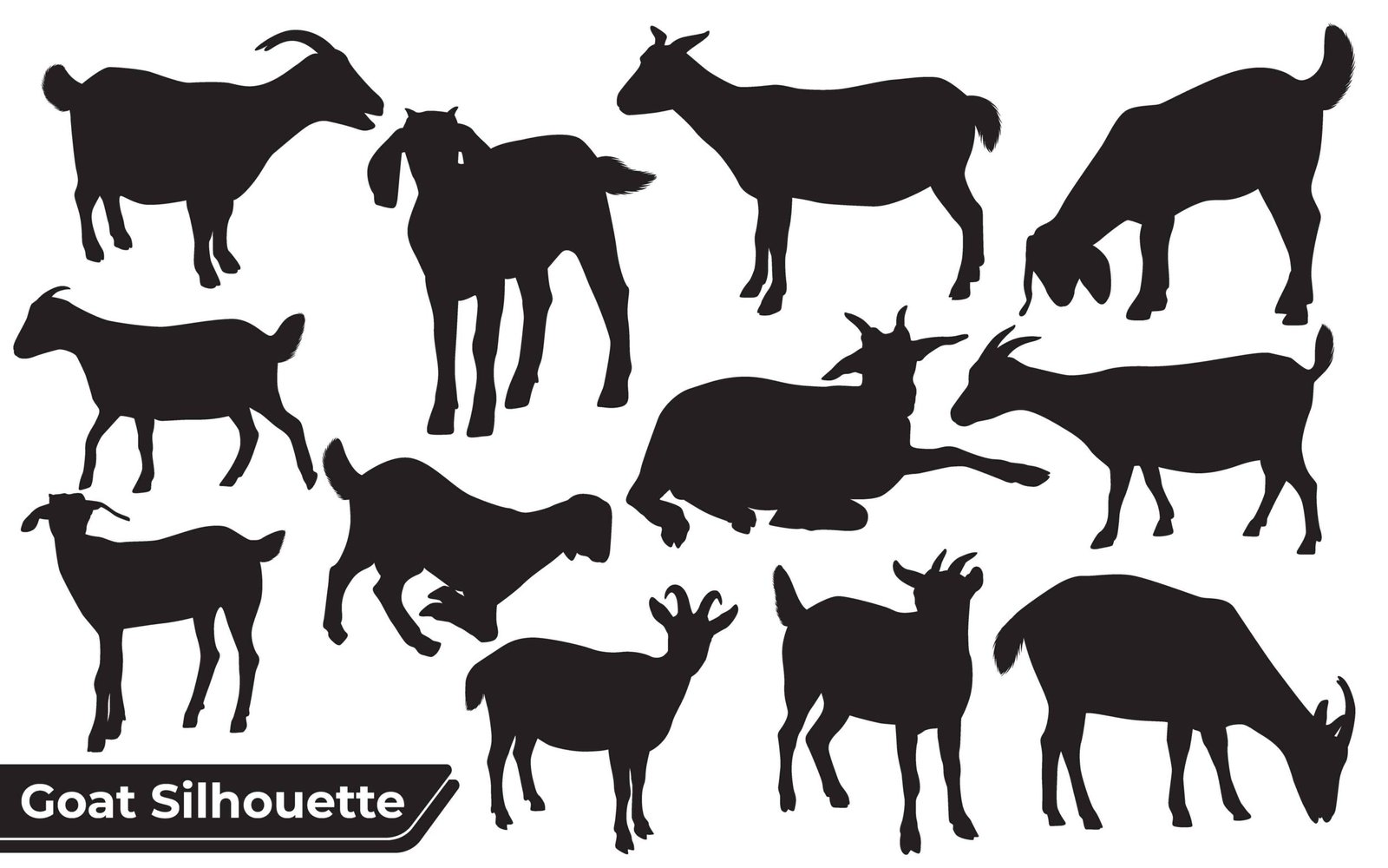 Collection of Goat Silhouette in different poses