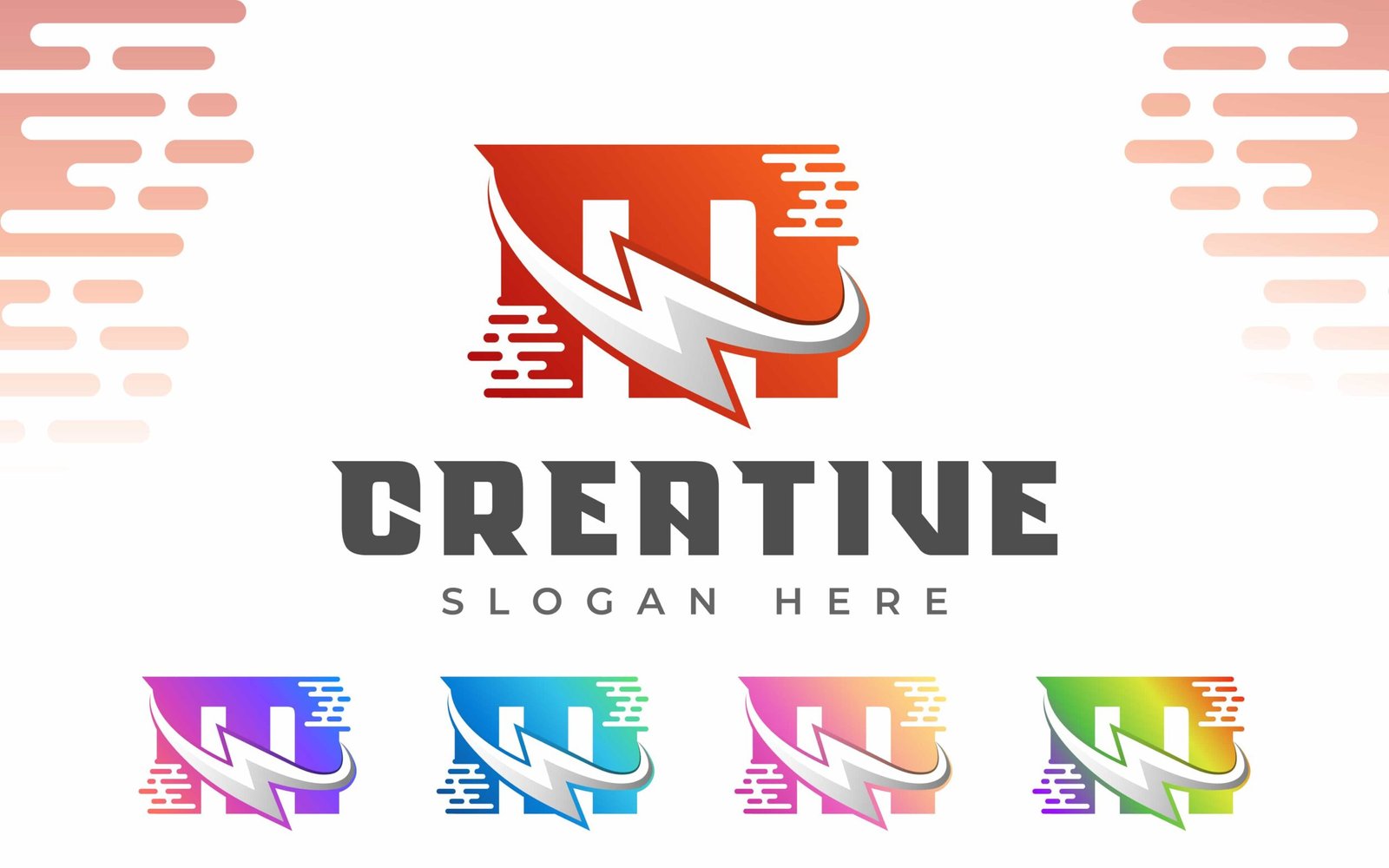 Letter M Energy logo or M Electric Logo with Lightning Icon or thunder bolt combination