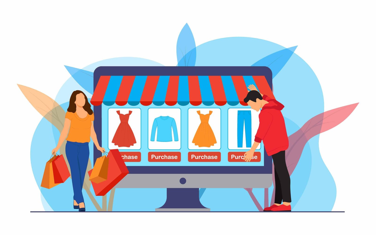 Online shopping concept illustration