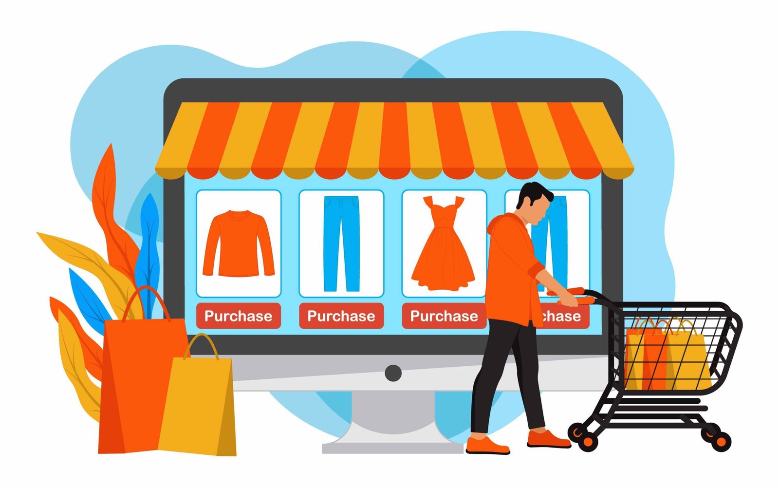 Online shopping concept illustration