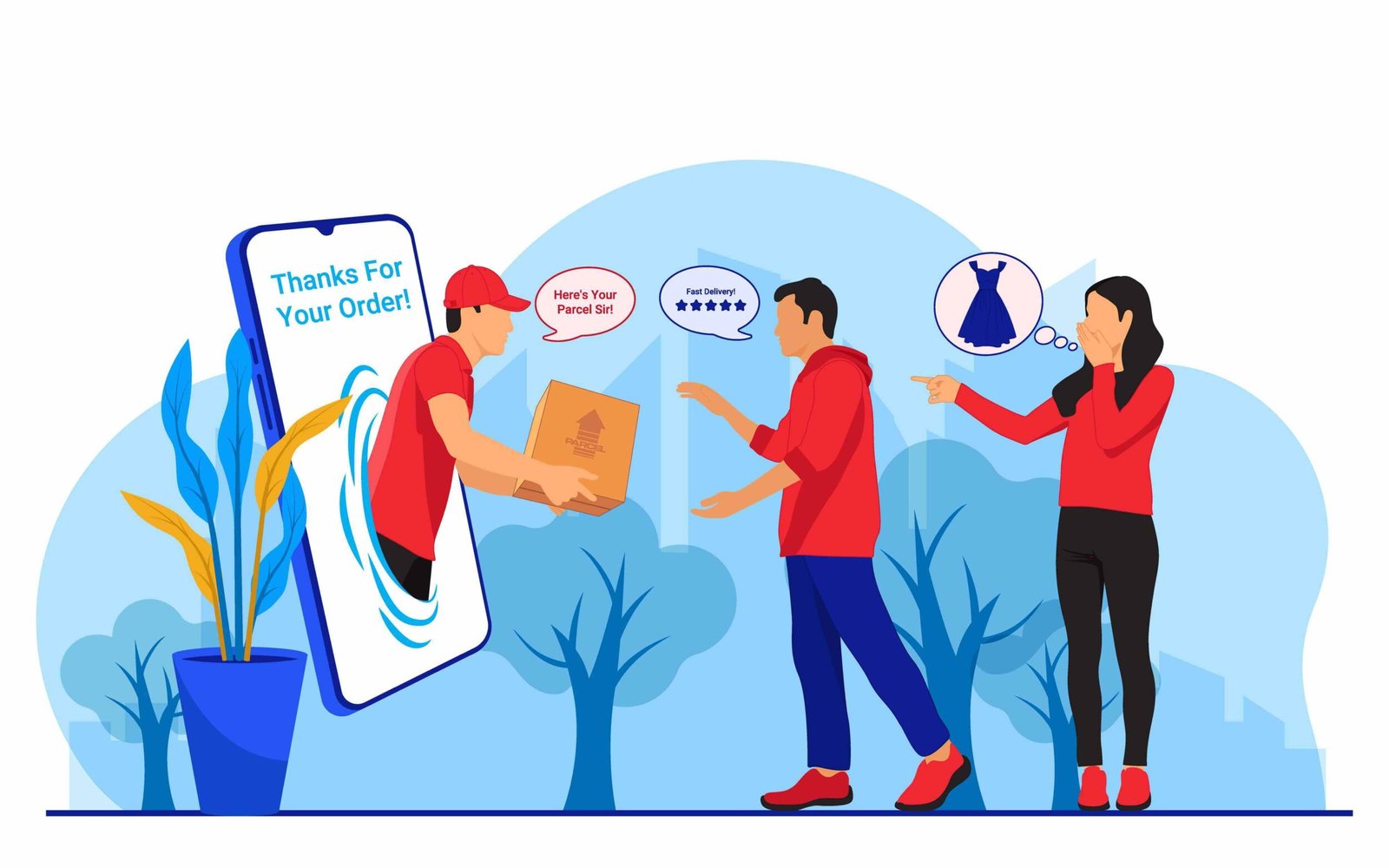 Online shopping concept illustration