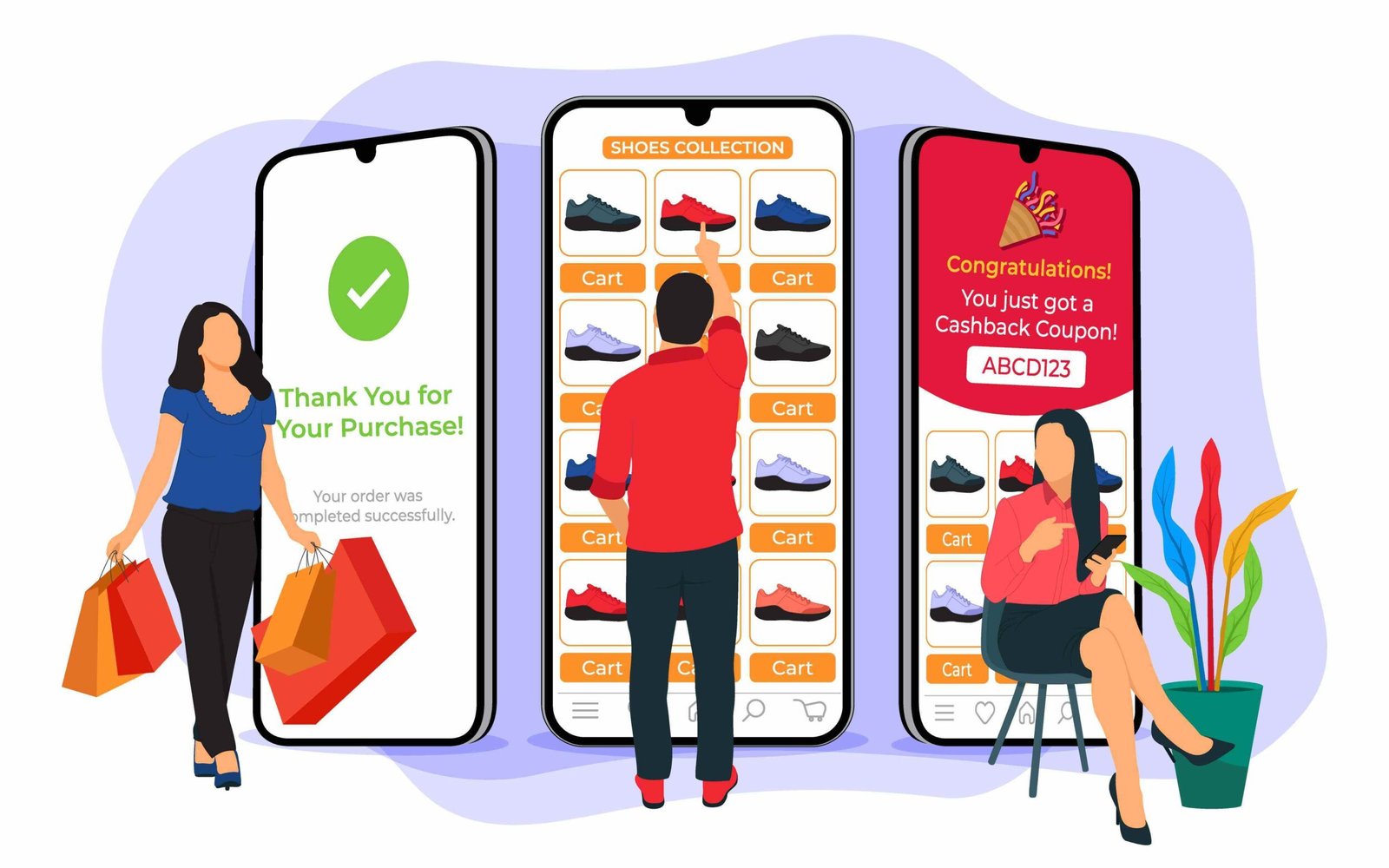 Online shopping concept illustration