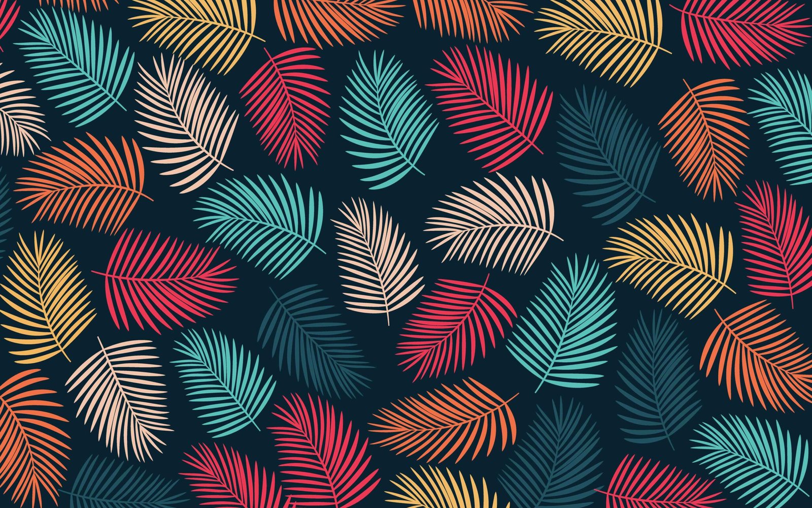 Seamless Tropical Palm Leaf Pattern vector illustration