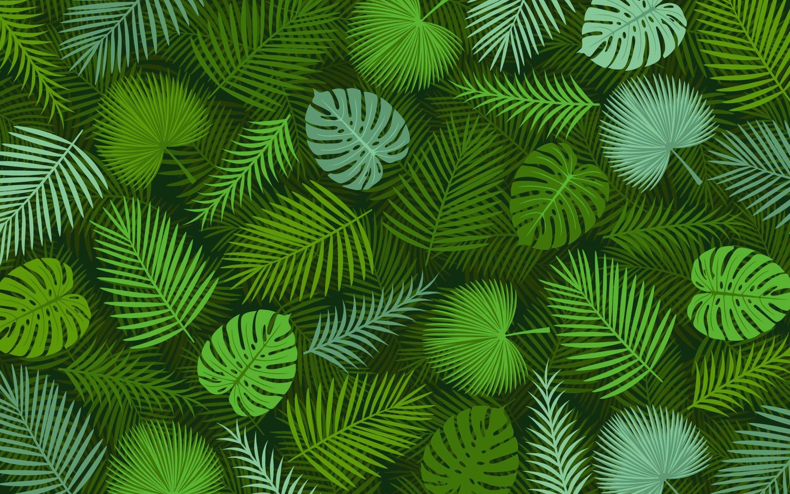 Seamless Tropical Palm Leaf Pattern vector illustration