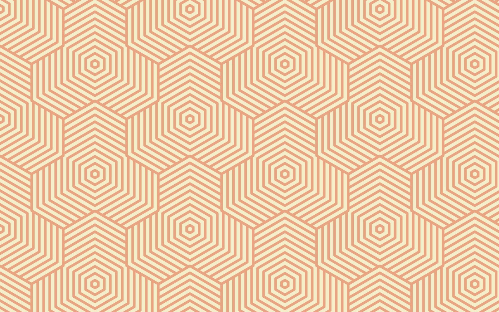 Seamless geometric hexagonal pattern in peach and beige tones
