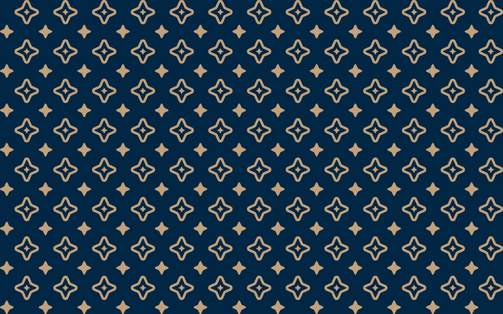 Elegant gold star pattern on a deep blue seamless background texture.