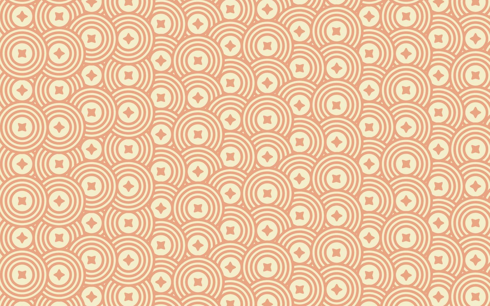 Abstract peach cream geometric concentric circle seamless pattern