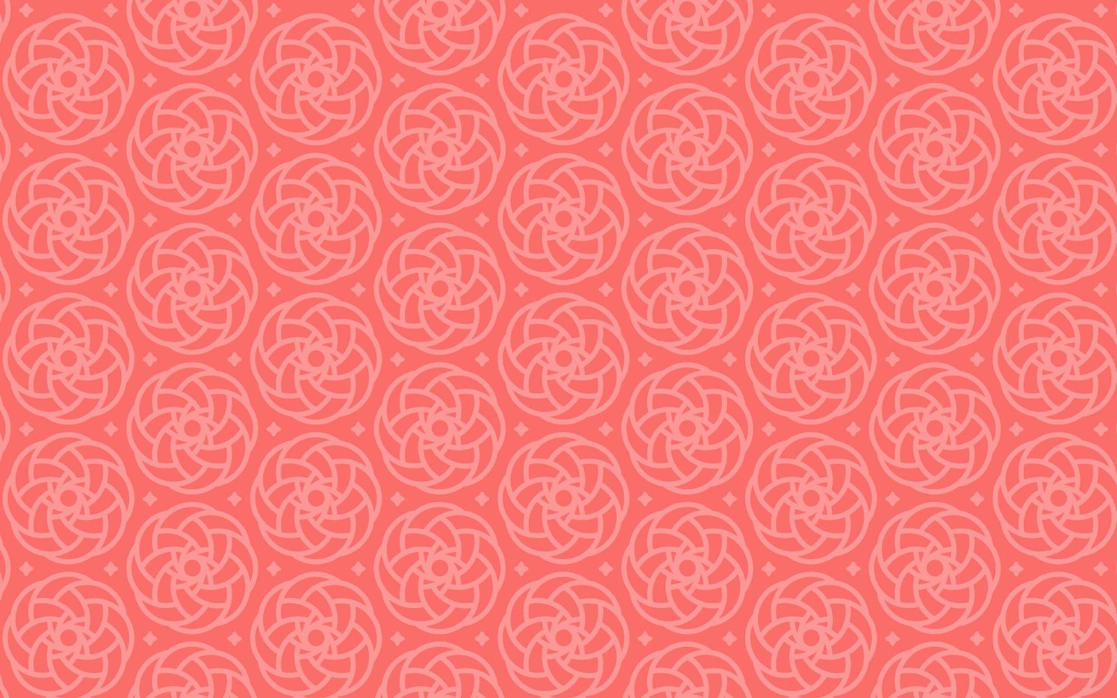 Vibrant coral seamless geometric abstract floral pattern design