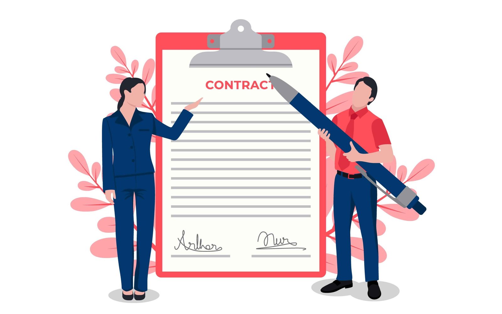 contract agreement signing illustration