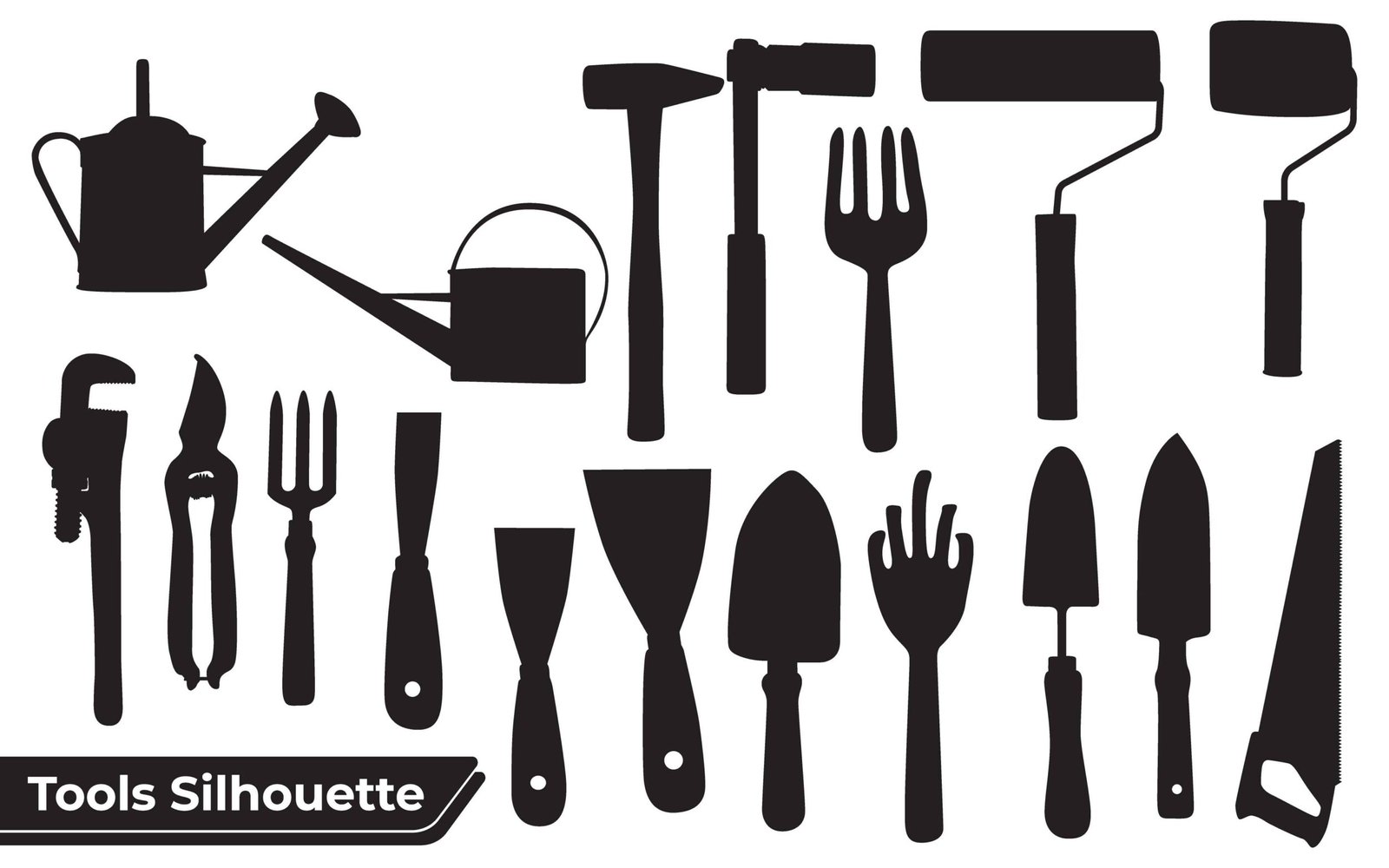 Collection of tools silhouettes