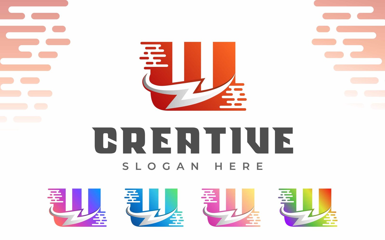 Letter W Energy logo or W Electric Logo with Lightning Icon or thunder bolt combination