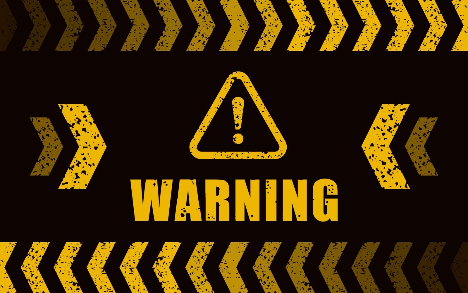 warning sign with distressed stripes and hazard symbol