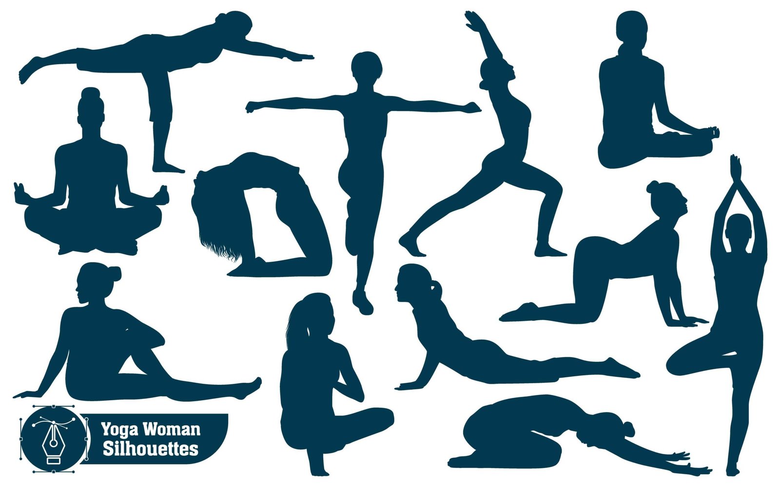 Female Doing Yoga or Yoga woman silhouettes vector